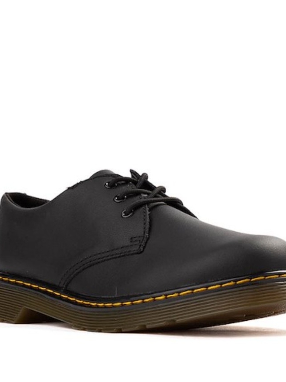 Dr. Martens Classic Black Oxford Shoe with Yellow Stitching